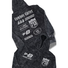 Fuddy Moda Unisex Oversize 713 Cowboy Carter Beyonce Sırt Baskılı Kapüşonlu Yıkamalı Sweatshirt