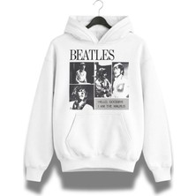 Fuddy Moda Unisex The Beatles I Am The Walrus Baskılı Kapüşonlu Sweatshirt, Oversize Rock Band Temalı Hoodie