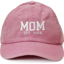 Nome Studio Nakışlı Şapka Tekli Anne Mom Şapka 2025 Yıkamalı Kumaşlı ve Yazı Nakışlı Şapka Pamuklu Ayarlı Şapka