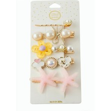 Mimoza Accessories Kız Çocuk Pens Toka 5'li - Inci, Deniz Yıldızı, Çiçek Figür