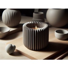 Lumiyo Modern Dekoratif Çizgili Mumluk – Minimal Tealight Mumluk