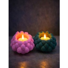 Lumiyo 2'li Dekoratif Mumluk Seti – Modern Kabartmalı Tasarım | Tealight Mumluk