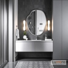 Lumora Mirror Design Doravia Gümüş Boyalı Mdf Çerçeveli Dekoratif Ayna