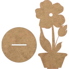 Ahşap Boyanabilir Bahar Dalı Çiçek Figürü - 7X15 cm 3mm Ham Mdf Okul Öncesi Boyama Etkinlik Seti 10ADET