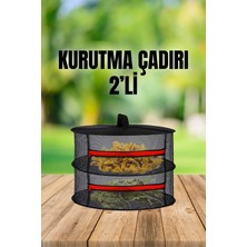 Tineke2 Katlı Fermuarlı Meyve Sebze Kurutma Filesi | Katlanabilir Doğal Kurutma Sepeti Kırmızı