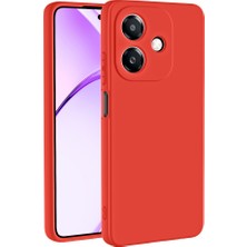 Ve Kırmızı Oppo A3 4g/5g ile Uyumlu Rose Serisi Kamera Korumalı Silikon Kılıf