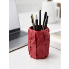 Lumiyo Taş Görünümlü Dekoratif Kalemlik Kırmızı