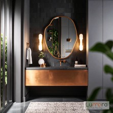 Lumora Mirror Design Doravia Bronz Boyalı Mdf Çerçeveli Dekoratif Ayna