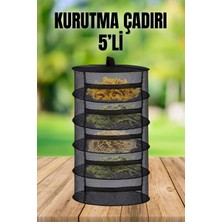 Tineke 5 Katlı Fermuarlı Meyve Sebze Kurutma Filesi | Katlanabilir Doğal Kurutma Sepeti Siyah