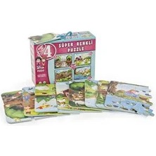 DIYTOY Dıy Toy Çiftlik Süper Renkli Puzzle 4 Adet Puzzle (5 Adet)