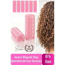 Svein #bigudi 6'lı Saç Şekillendirme ve Hacim Veren Saç Maşası Seti Bigudi Rulosu Isısız Hızlı Dalgalı