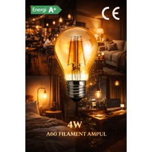 ZMR Umıxa 4 W A60 LED Filament Ampul E 27 Dekoratif Vintage Aydınlatma