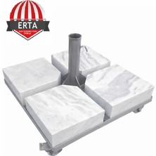 Erta 60 cm x 60 cm Mermerli Şemsiye Ayağı Altlığı Tekerlekli Stoplu Tüm Şemsiyelere Uyumludur