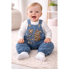 Tuo Bebe Bebek Kot Ayı Nakışlı Salopet