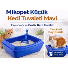 Galacticevo Mikopet Küçük Kedi Tuvaleti Mavi – Açık Kedi Kum Kabı – Kürekli Pratik ve Dayanıklı Kedi Tuvalet Kabı