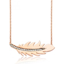 Marsilyan 925 Ayar Gümüş Kuş Tüyü Kolye PT2610121 (72)