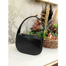 A.E Örgülü Desenli Fermuarlı Omuz ve El Çantası