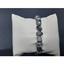 Mryart Gri Iri Kırık Akik Taşı Bileklik Doğal ve Şık Unisex