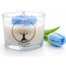 Tomris Hatun Çiçek Serisi Soya Wax Mum, Dekoratif Çiçekli Esanslı Soya Mum