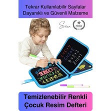 Svein #defter Temizlenebilir Renkli Çocuk Resim Defteri Silinebilen Boyama Kitabı Tekrar Kullanılabilir