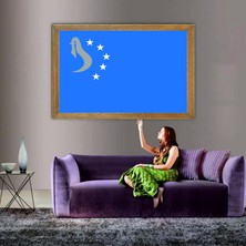 Lioncraft Hazar Imparatorluğu Devleti Bayrağı  Tablo, Çerçeveli Cam Tablo 60X90 cm