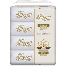 Sleepy Islak Havlu Beyaz Sabun Koku 4X90 Adet (4 Adet)