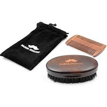 SHC4200 Sandal Ağacı Sakal &amp; Bıyık TARAĞI,%100 Doğal Sandal Ağacı, Statik Elektriği Önler, Keseli V