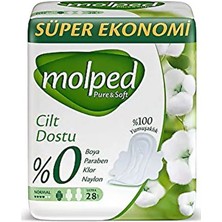 Molped Pure & Soft Normal Süper Eko 24'lü Sızıntı Önleyici Teknoloji ile Cilt Dostu Pedler