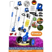 Böhrer 21V BA011140M Akülü Çim Biçme Makinesi - Şarjlı Ot Kesme Ve Kenar Düzeltme Makinesi + Çift Akülü Set