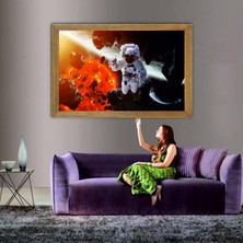 Lioncraft Uzay Manzaralı Tablo, Çerçeveli Cam Tablo 60X90 cm