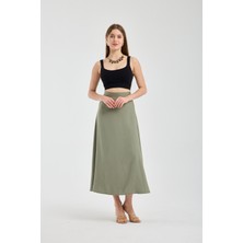 Winmoda Yüksek Bel Dökümlü Kloş Uzun Etek 94/96 cm – Tesettür Uyumlu, Gabardin, Yandan Fermuarlı, Iç Göstermez