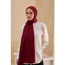 Cardion Jakarlı Şal Zigzag Desen Açık Bordo