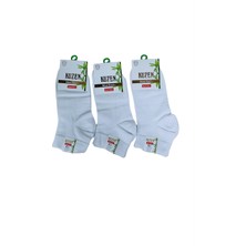 MTM My The Mall Giyim Kuzen Dikişsiz Yarım Konç Beyaz Bambu Erkek Çorap 12 Adet