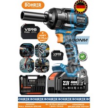 Böhrer 1000NM BA011136 FULL SET V598 ORJİNAL 21V 3AH DEVİR AYARLI KÖMÜRSÜZ SOMUN SIKMA SÖKME MAKİNESİ