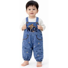 Tuo Bebe Nakışlı Kot Kumaş Mevsimlik 2li Salopet Set