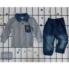 Polo Yaka Sweatshirt & Kot Pantolon Bebek Takım Tuhfetower
