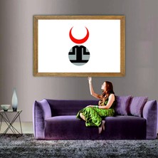 Lioncraft Altınordu Imparatorluğu Devleti Bayrağı  Tablo, Çerçeveli Cam Tablo 60X90 cm