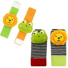 Babyjem Çıngıraklı Çorap ve Bileklik Aslan ve Kurbağa (5 Adet)