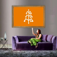 Lioncraft Karahanlılar Devleti Bayrağı Tablo, Çerçeveli Cam Tablo 60X90 cm