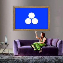Lioncraft Büyük Timur Imparatorluğu Devleti Bayrağı  Tablo, Çerçeveli Cam Tablo 60X90 cm