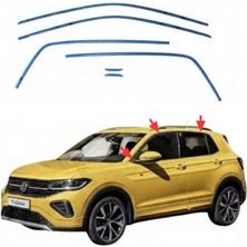 Carmind Volkswagen T-Cross Krom Üst Cam Çıtası 2019-2025 (4 Parça)