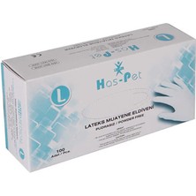 Haspet Pudrasız Latex Eldiven L 100'LÜ