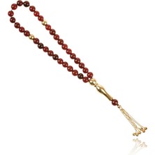 Berk Mücevherat 14 Ayar Altın Akik Taşlı Erkek Tespih