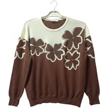 Park Moda Kadın Çiçek Desenli Triko Kazak – Uzun Kollu, Yumuşak Dokulu Günlük Kazak