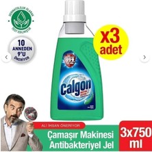 Calgon Ekstra Hijyen Çamaşır Makinesi Temizleyici, Kir ve Kireç Önleyici Jel 750 ml X3