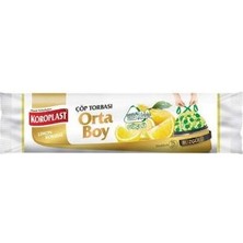 Koroplast Çöp Torbası Extra Büzgülü Orta Limonlu 15-Li 2 Adet