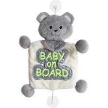 Babyjem Reflektörlü Arabada Bebek Var Aparatı - Gri (4 Adet)