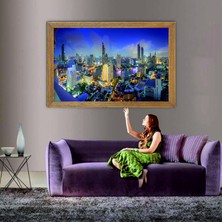 Lioncraft New York Şehir Manzaralı Tablo, Çerçeveli Cam Tablo 80X110 cm