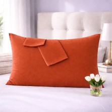 Lila Moon  Kiremit Renkli Pamuklu Ranforce Kumaştan Yastık Kılıfı (2ADET)