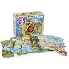 DIYTOY Dıy Toy Hayvanlar Süper Renkli Puzzle 4ü 1 Kutuda (2 Adet)